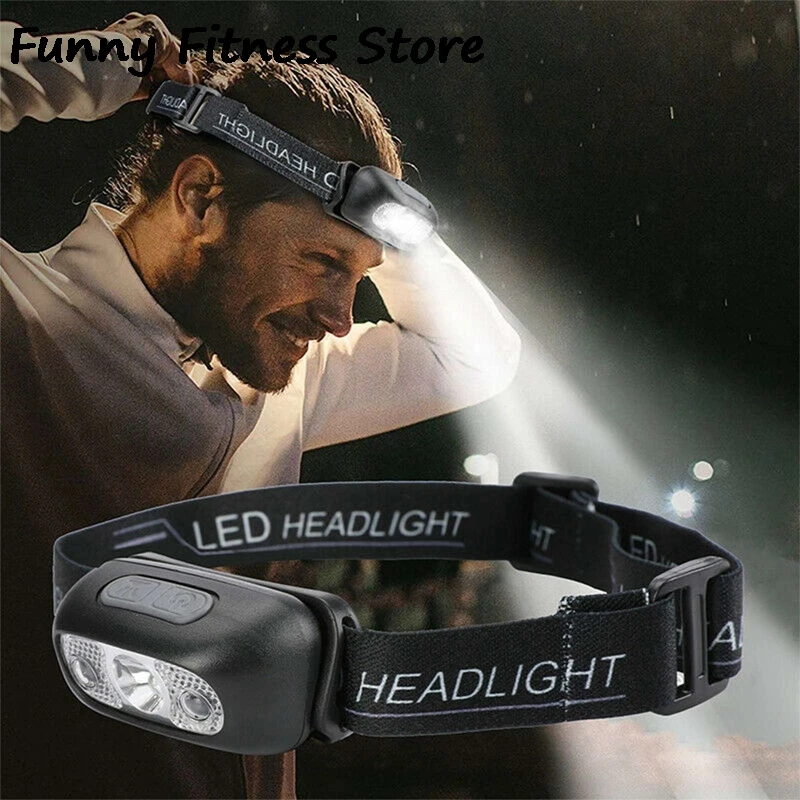 Powerful Bright Fishing Headlight Waterproof LED Headlamp Camping Hiking Lamp Outdoor COB Lights Survival Headband Torch Lamp