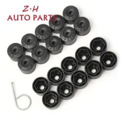 20Pcs 1K0 601 173 A Black Wheel Lug Nut + Anti-theft Wheel Lug Nut Cap Cover For Passat Jetta Golf MK5  3C0 601 173 A