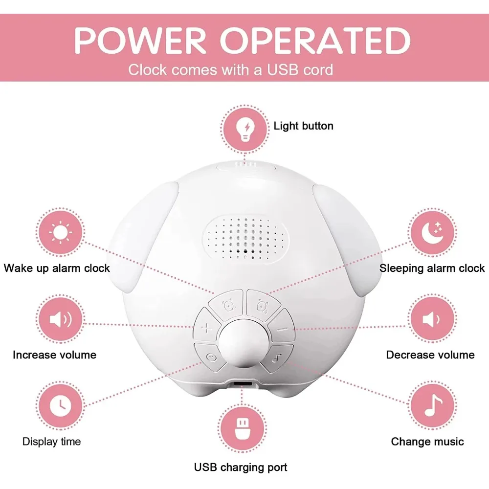 Xiaomi Youpin المنبه غرفة الطفل متعددة الوظائف التحكم الصوتي ضوء المنبه LED التعبير الليل الرقمي