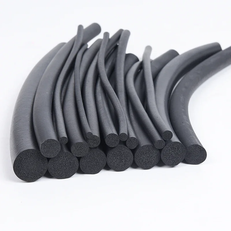 O Type Sealing Strip Round Sealing Cylindrical Sponge Strip Sound Proofing Dustproof solid Foamed Rubber Gaskets EPDM Seal Strip