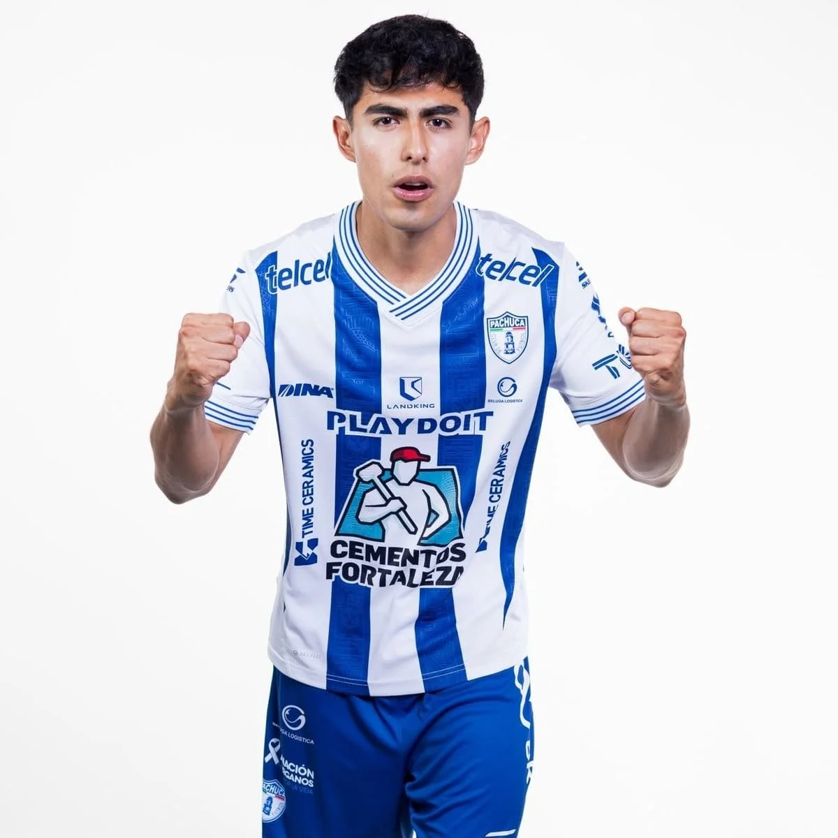 Men Pachuca Soccer Jersey Classic Blue White Short Sleeve Breathable Quick Dry Football Shirt Training Fan   Family Matching