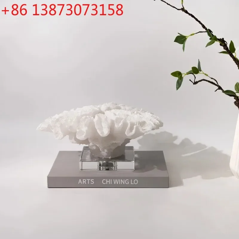 Creative Nordic Style Coral Shape Crafts Modern Pure White Resin Entrance Hall Ornaments Simple Luxury Art Home Decorations