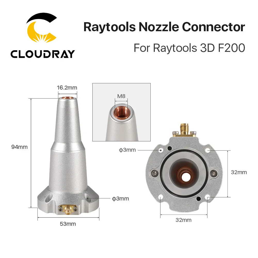 Cloudray-Connecteur de buse laser 3D Raytools, pièce de capteur en céramique, F150, F200, tête de découpe, original