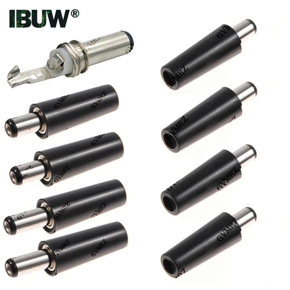 10PCS DC005 5.5*2.1mm 5.5*2.5mm DC power plug Male round plug Wire welding type Wiring welding head 5.5x2.1mm 5.5x2.5mm