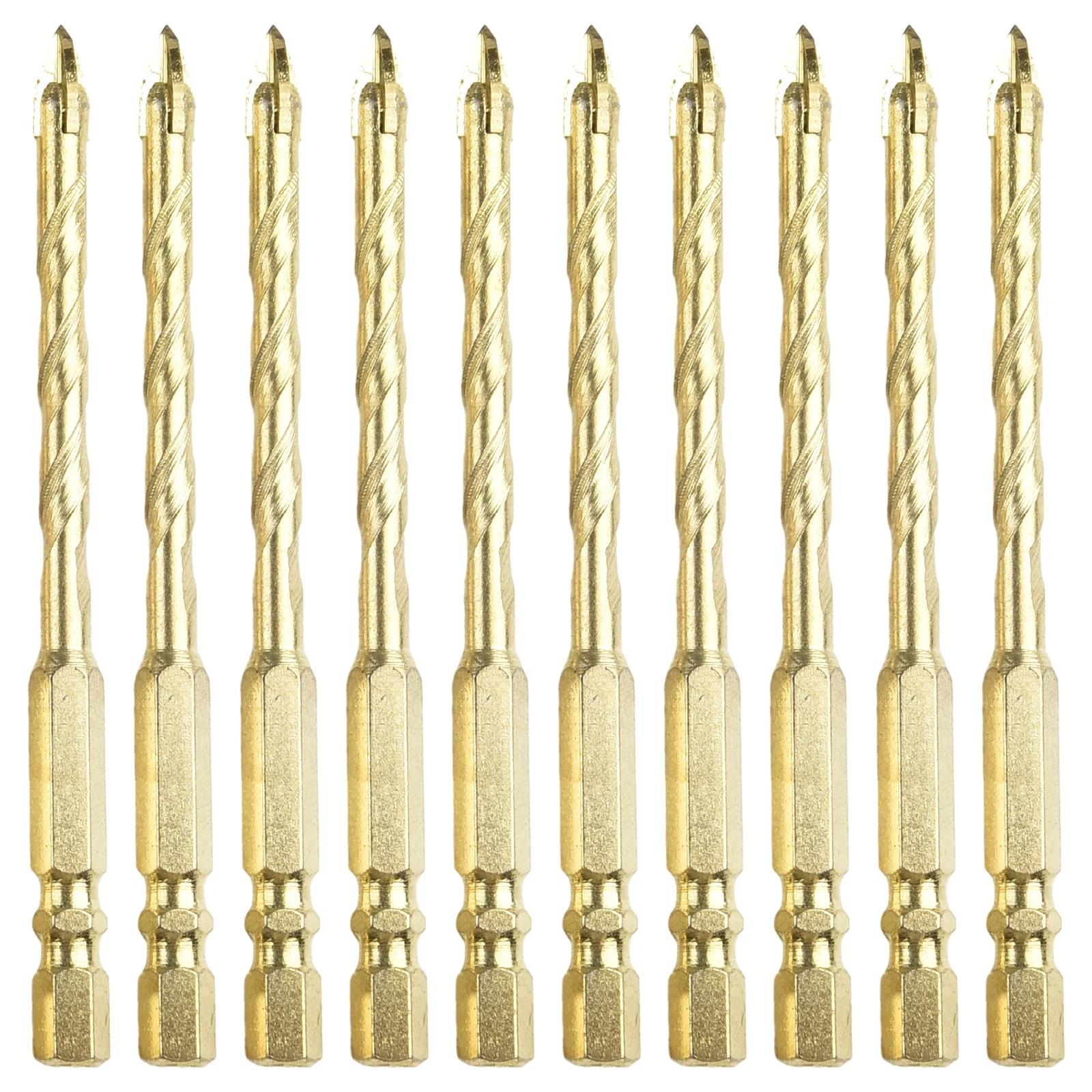 Cruz Hex Tile Bits Grupo Abridor de Furos Ferramenta Carpenter Triângulo Bit Vidro Cerâmica Concreto Tijolo 10 Pcs mm mm