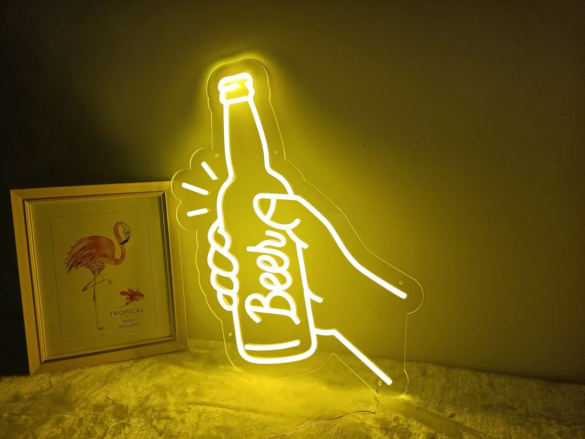 

Beer Neon Sign Custom LED Light Wall Art Decor Personalized Design for Bar Beer Store Bedroom Night Lights Gaming Room Bar Shop