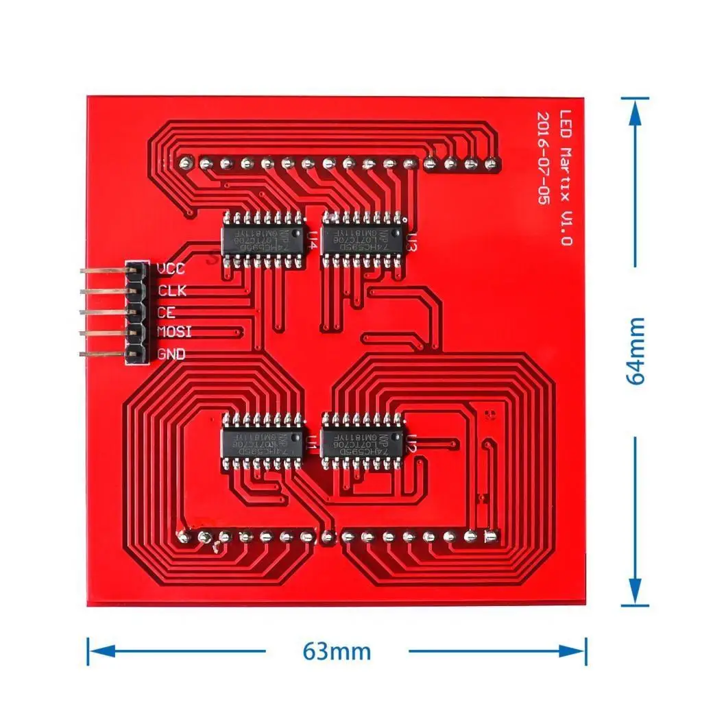 LED Full Color Dot Matrix RGB LED Display Screen Board 8*8 Dot Matrix Module for for Raspberry Pi 3/2/B+ 8x8 RPI-RGB-LED-Matrix