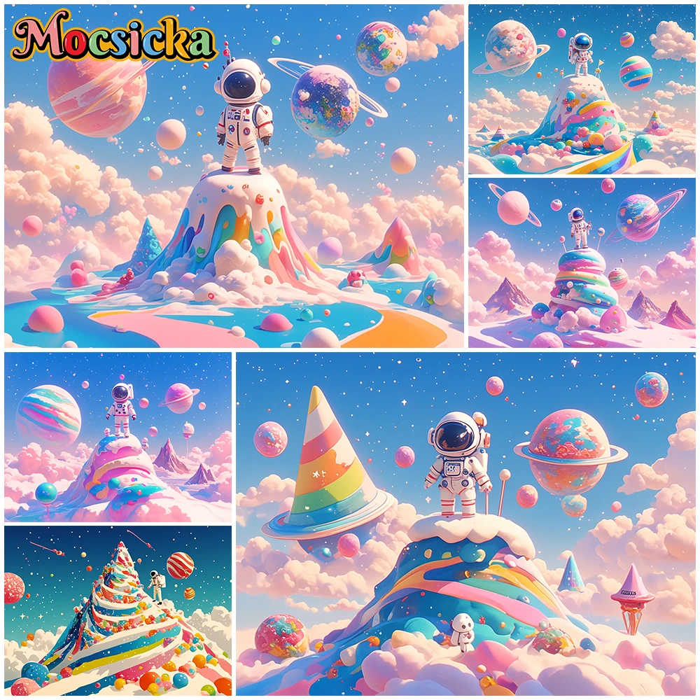 

Mocsicka Happy Birthday Background Photography Colorful Mountain Clouds Party Supplies Decorations Cake Crush Backdrop Photocall