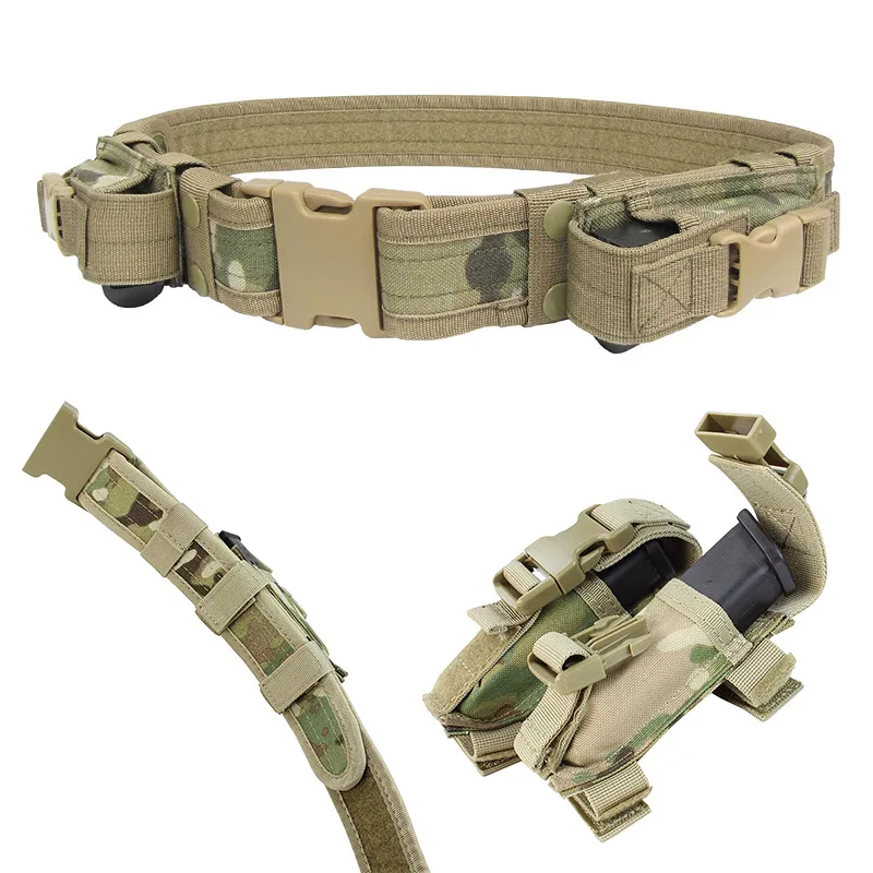 Hunting Equipment System Tactical Men Belt Waist Support Security Outdoor Combat Duty Utility Belt with Magazine Pouches