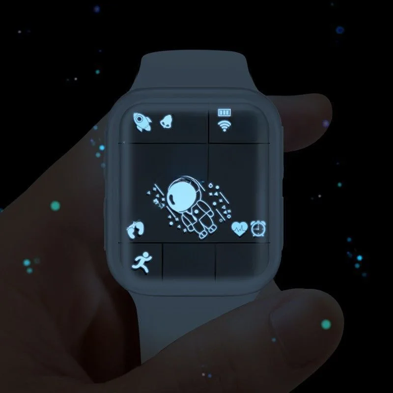 Black Technology Spaceman Dial Non-Watch Male and Female Students Children's Simplicity Multi-Function Sports Net Red Elec