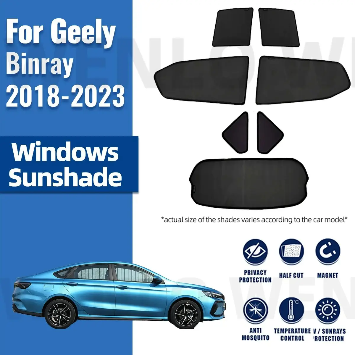 

For Geely Binray 2018-2023 Magnetic Sun Shade Car Sun Visor Front Windshield Curtains Summer Window Sunshade Auto Accesorries