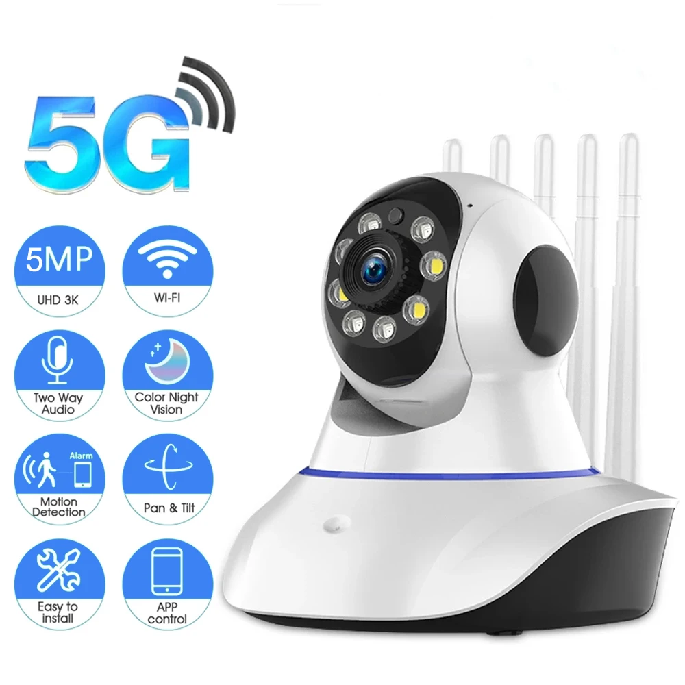 YI IoT WiFi IP Camera 2MP 5MP Home Security PTZ Camera 5Ghz 2.4Ghz Colorful Night Vision Auto Tracking Two Way Audio CCTV Camera