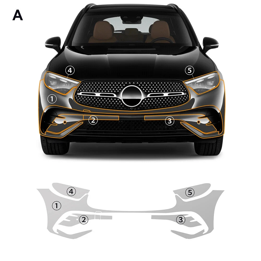 

For Mercedes-Benz GLC X254 Coupe 2024 2025 TPU Bumper Scratch-Resistant Self-Healing Paint Protection Film Invisible Pre-cut PPF