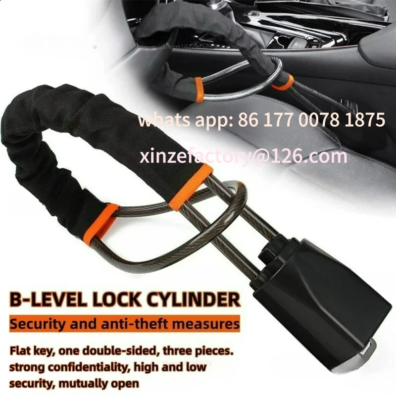 Customizable Car Steering Wheel Lock, Seat Belt Lock, Anti-Theft Device, Fit Most Vehicle,Universal Car Security Anti Theft Lock
