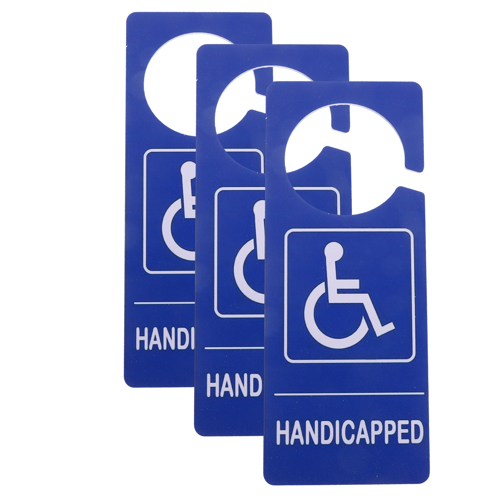 3Pcs Handicap Parking Sign PVC Weather Resistant Disabled Placard Car Hanging Permit Tag for Vehicle Door Wheelchair User