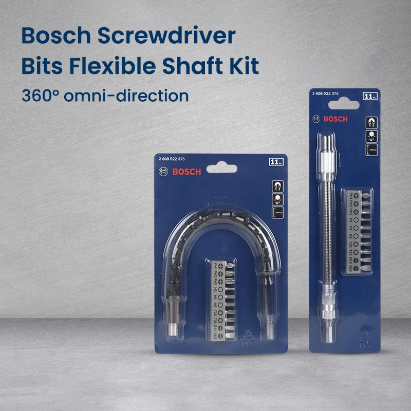 Bosch 11Pcs Screwdriver Bit Kit Flexible Cardan Shaft Holder Connecting Link Electric Drill Snake Hose Extension Rod