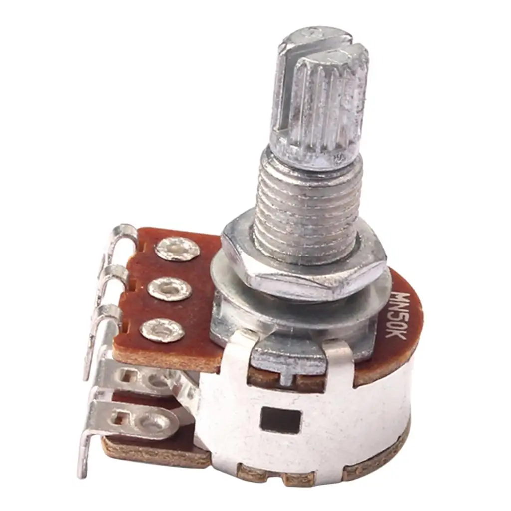 

Dual Knurled Shaft Linear Potentiometers for Guitar Knobs 50 Pack