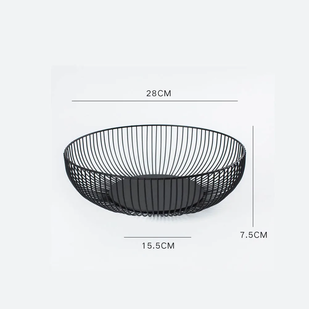 

28Cm Wire Basket Large Iron Fruit Bowl Breathable Snack Plate Vegetable Storage Rack Kitchen Dining Decoration Fruit Stand