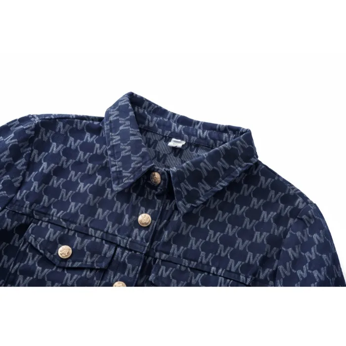 

Ele Letter Embroidery Denim Jaet Long Sve Turn-down Collar Versatile Women's Outerwear Autumn 2025 Faion Trend