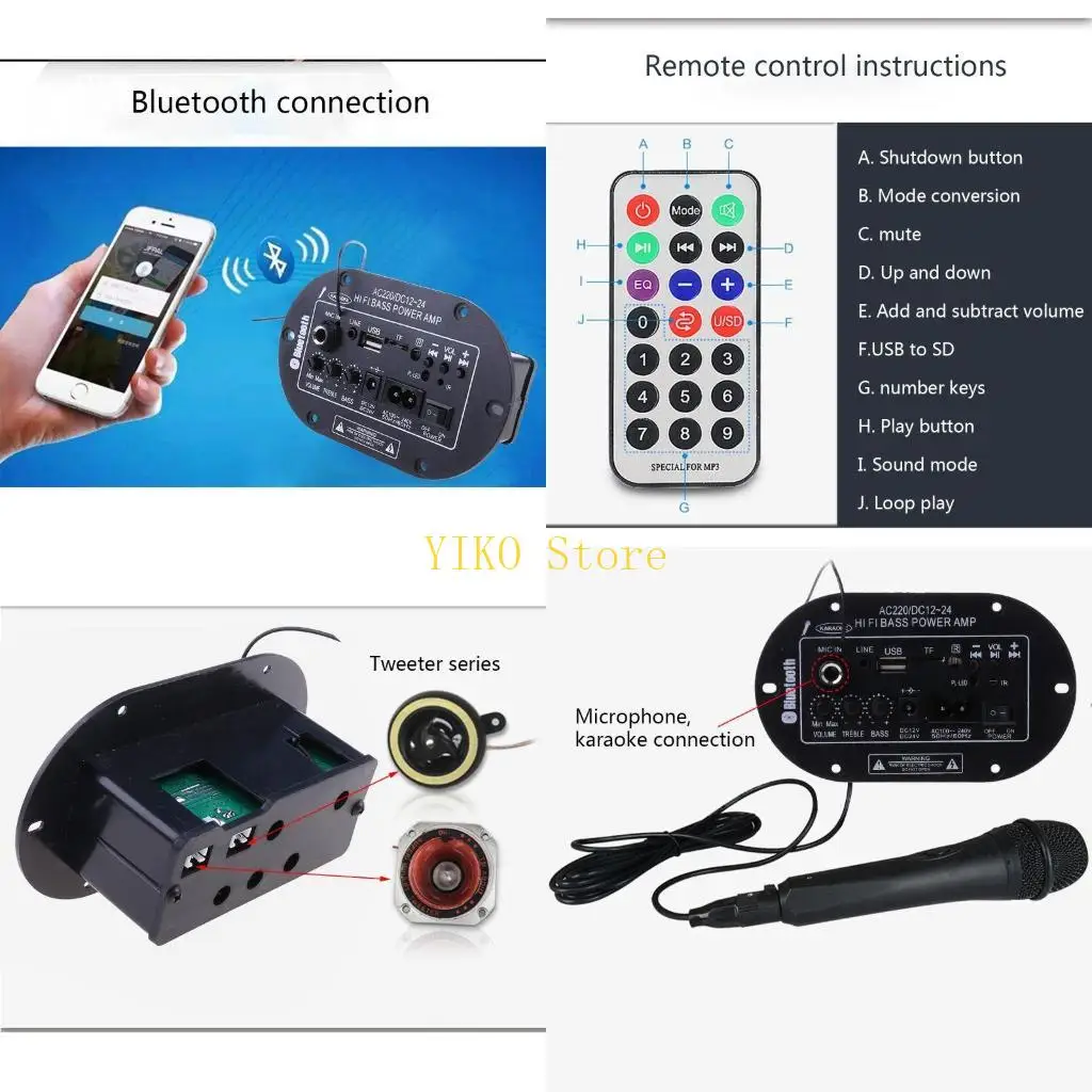 

Плата усилителя K32C 25 Вт, Bluetooth-совместимый усилитель, USB, FM-радио, TF-плеер