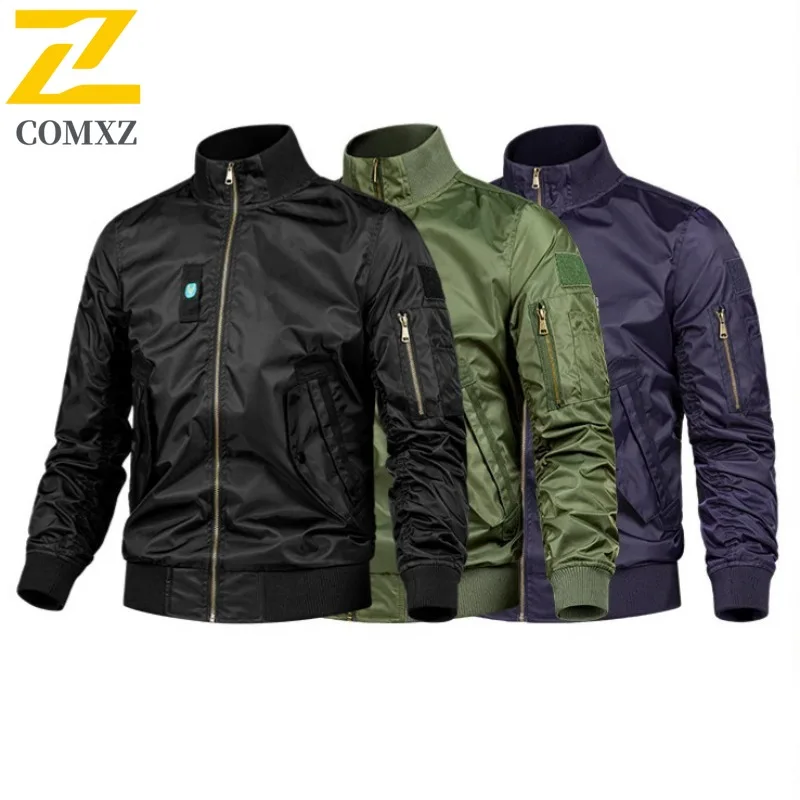 

COMXZ 2025 Мужская летная куртка в американском стиле High Street, осень-зима, свободная бейсбольная куртка большого размера, 3D дизайн, повседневная мода