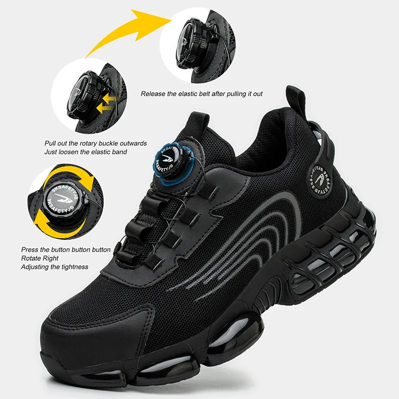 Rotating Buttons Are Safe for Lazy People in Summer Without Tying Their Shoelaces Work Shoes Sends Them One By One