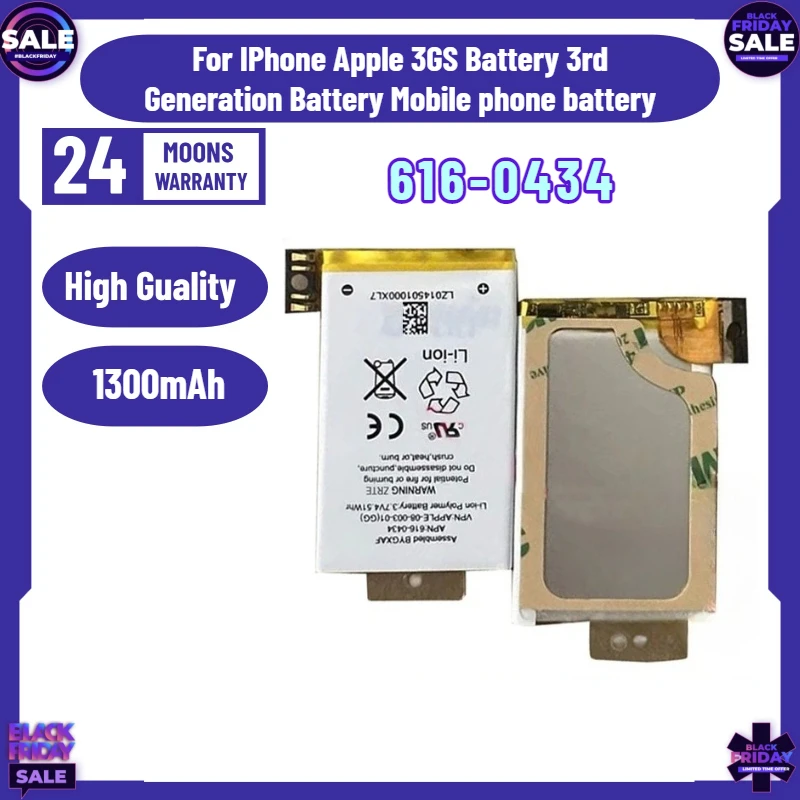 New 1300mAh 616-0434 Battery for IPhone Apple 3GS 3rd Generation Battery Mobile phone battery