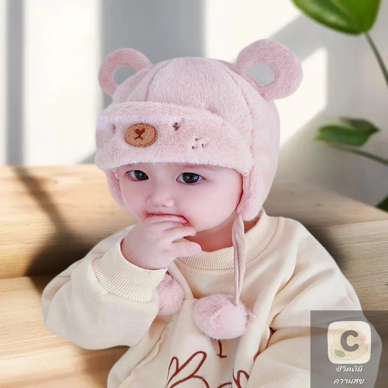 Leuke Winter Warm Kinderen Meisje Jongens Baby Hoeden Fleece Wol Zomen Caps Met Bal Effen Wol Gehoorbescherming Hoeden Zachte Pasgeboren Motorkap