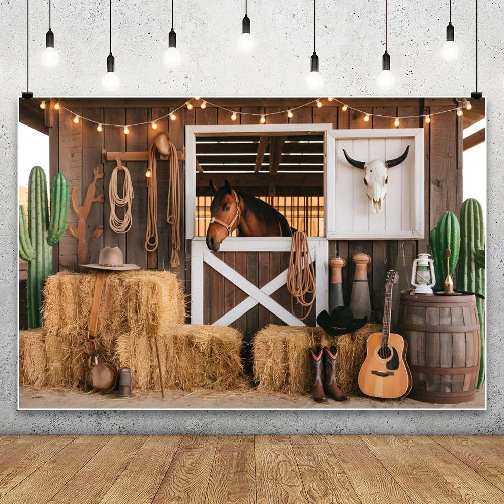 رعاة البقر الغربية منزل خشبي الحظيرة خلفية التصوير الفوتوغرافي غرب صالون ريفي مزرعة كومة قش عجلة حفلة عيد ميلاد خلفية الاستوديو