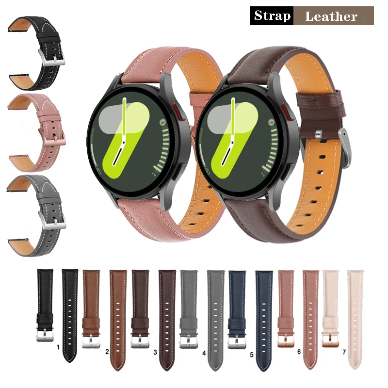 

Universal 20mm Soft Elegant Leather Strap Band For Samsung Galaxy Watch 7 / FE / 6 / 5 / 4 40mm 44mm / 6 Classic / 5 Pro