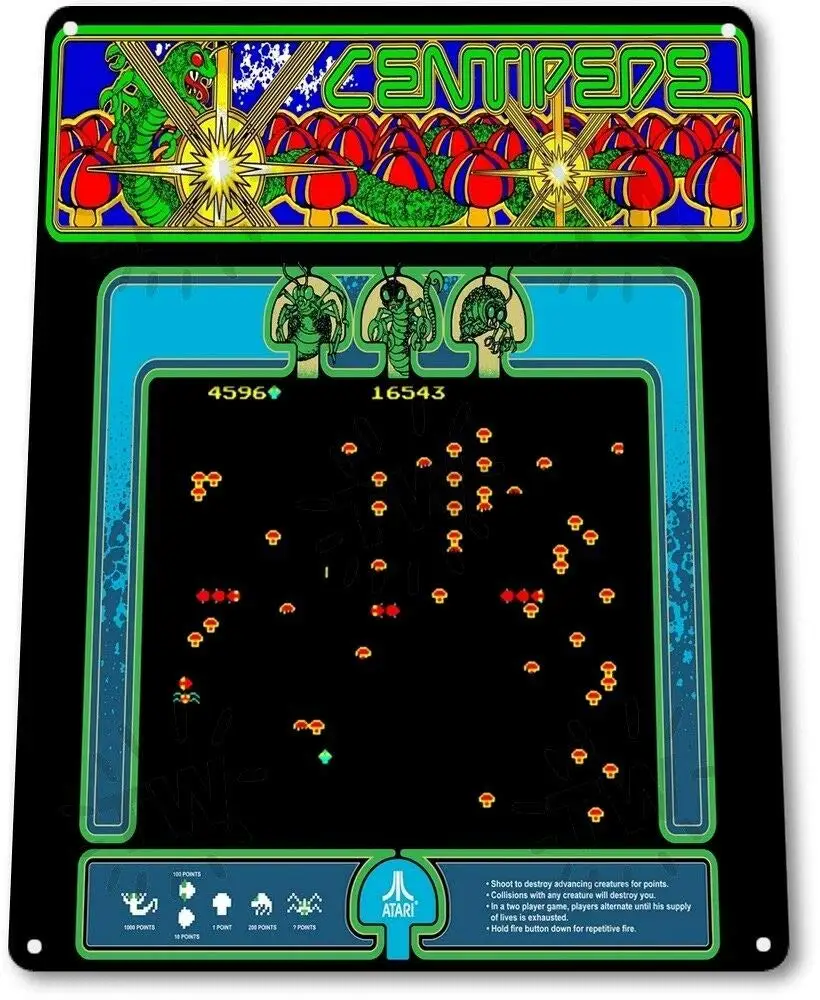 Wenyisign millepede Classic Arcade Marquee Game Room Wall Art Decor - 8 \