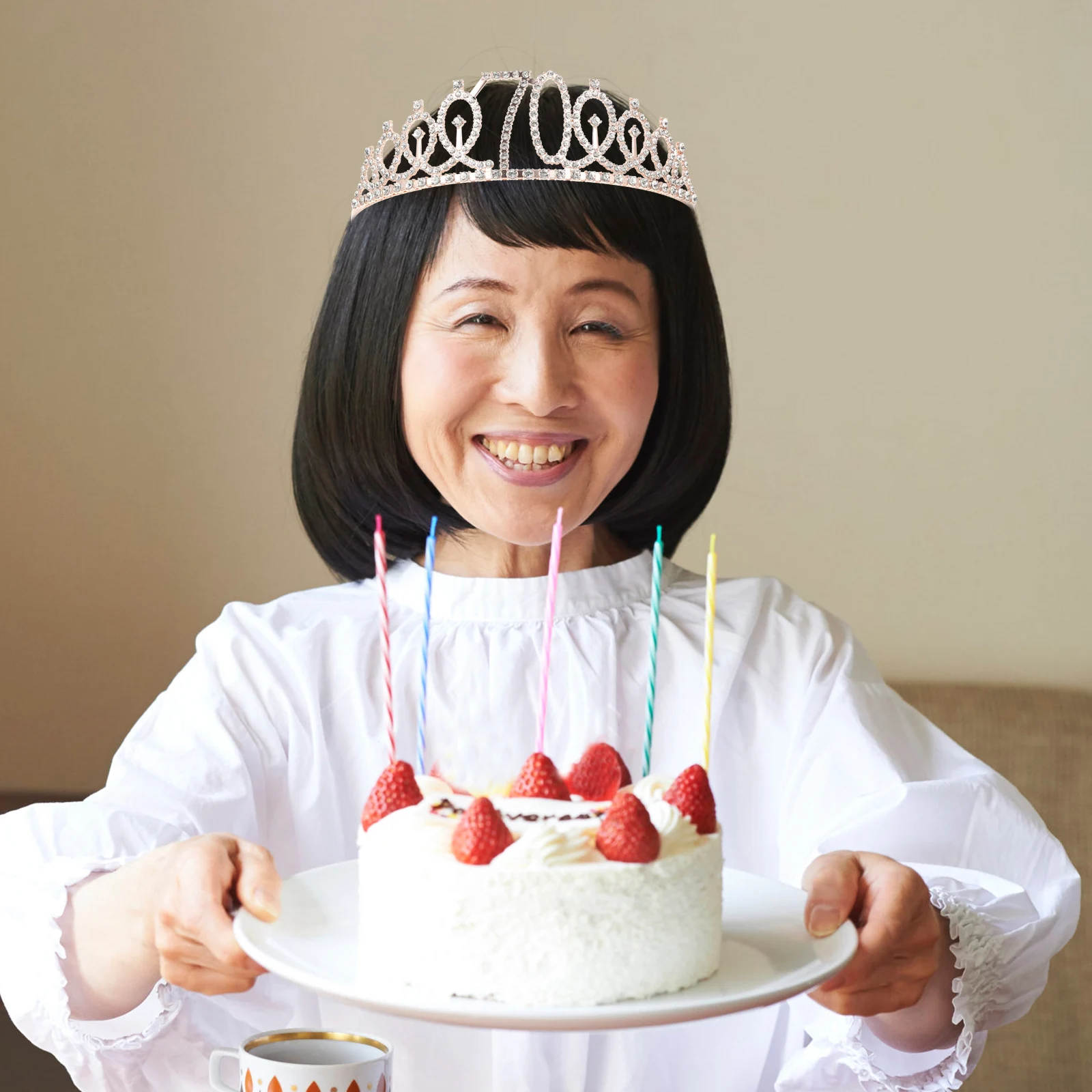 

Rose Set Birthday Party Supplies Durable Comfortable Materials Decorative Crown Sash Fun Accessories