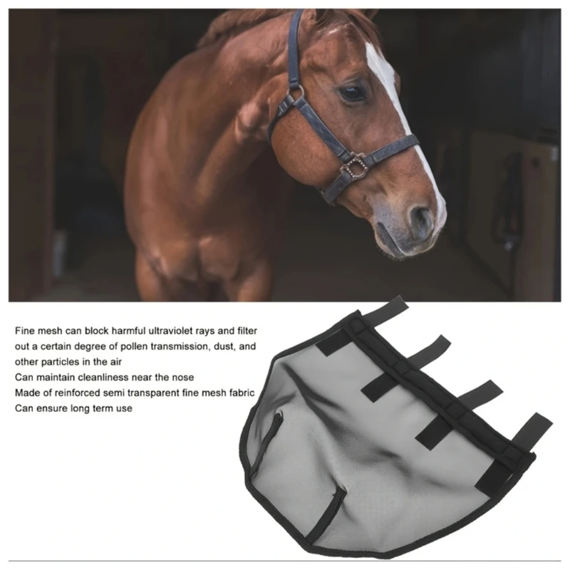 

Summer Horse Fly Protecting Mask Light weight Meshes Fabric Face Guard For Ride Enthusiasts And Professional Trainers