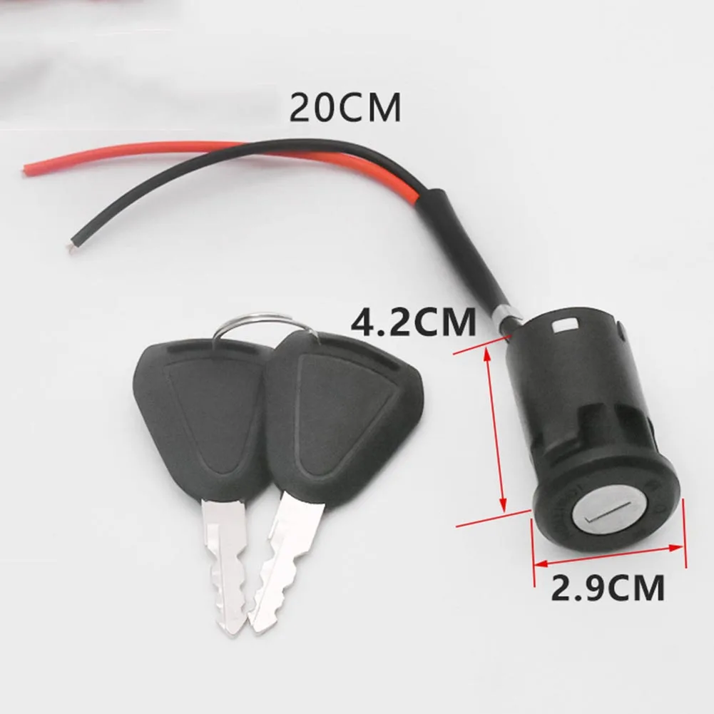 Bicycle Ignition Key Electric Bike Lock Switch 2-Wire Position For Electric Scooter E-Bike Lock& Key For Electric Bike Scooter