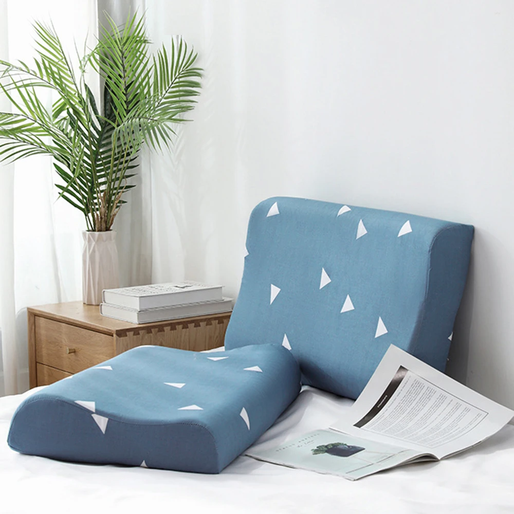 Latex Pillow Pillowcase Wavy Shape Memory Pillow Cases Silica Gel Pillow Special Pillowcase Swan Printing Neck Cushion Cover