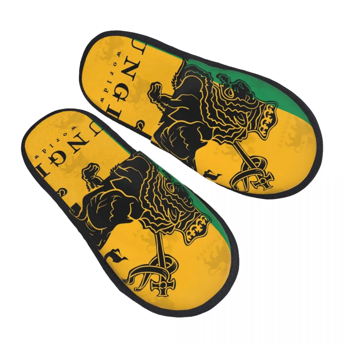 Lion Of Judah Junglist Guest Slippers for Hotel Women Custom Print Rastafarian Rasta Lion House Slipper