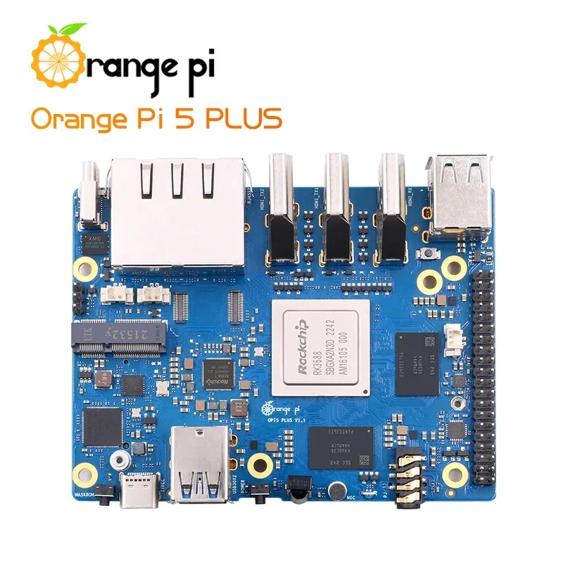 Orange Pi 5 Plus 4 ГБ LPDDR4 RK3588 Мини-ПК PCIe M.2 M-KEY Одноплатный компьютер, Run Orangepi OS/Ubuntu22.04/Debian11/Android12