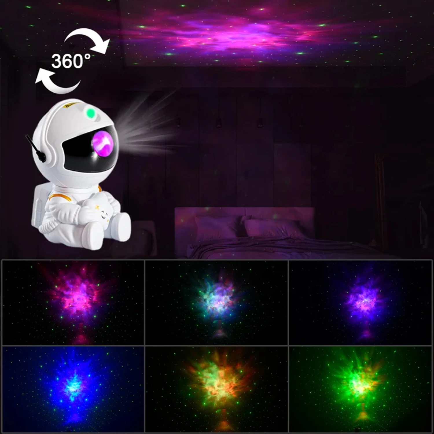 onder and creativity in children, this astronaut night light projector will provide a soothing and relaxing atmosphere for bedti