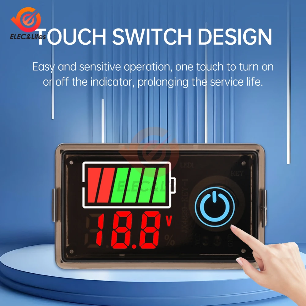 LED Digital Display Voltmeter Mini Voltage Meter Battery Tester Panel For DC 12V 24V 36V 48V 60V 72V Cars Motorcycles Vehicles