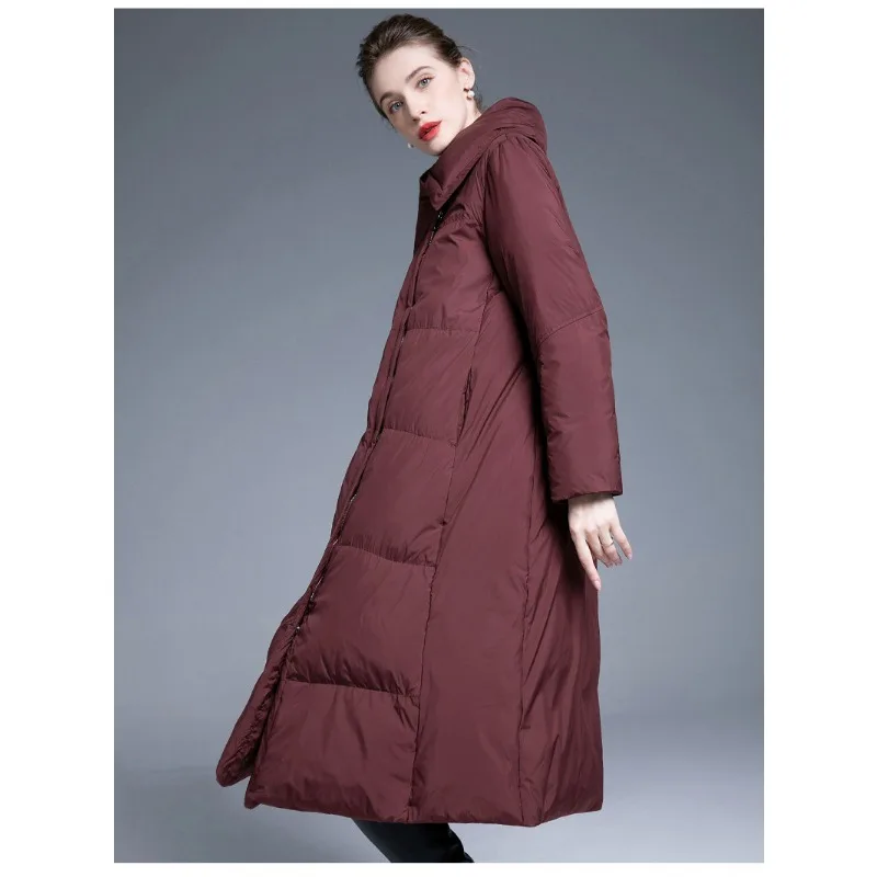 Winter New Down Jacket for Women Thicken Cape Style Loose Over The Kneen White Duck Down Coat Parkas High-Quality Puffer Jacket