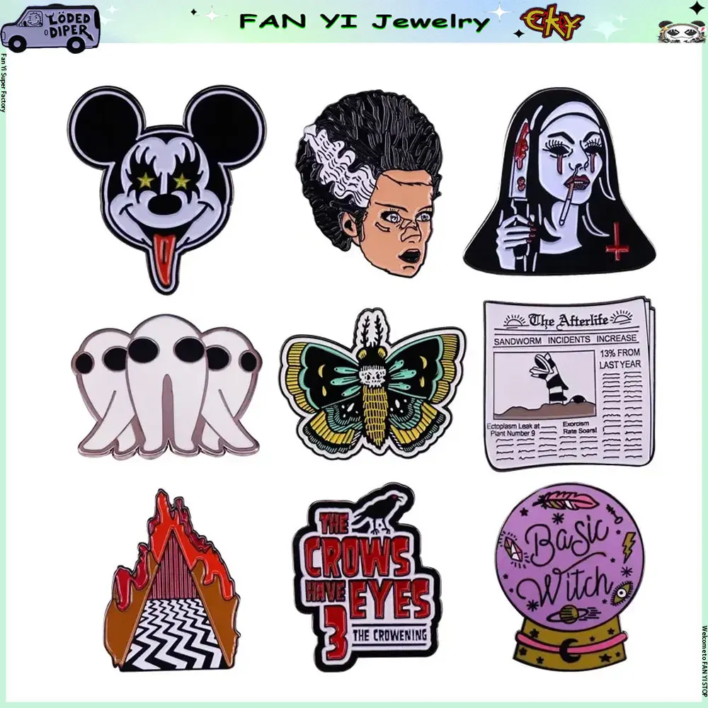 

Horror Movies Figure Elf Enamel Pins Badge Collect Halloween Fashion Jewelry Gifts Metal Cartoon Brooch Given Friends Fans Gifts