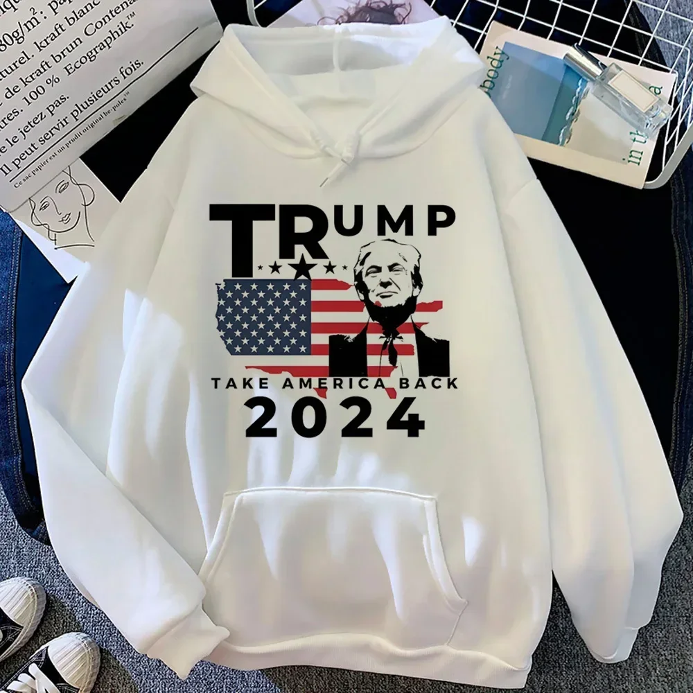 fashion Trump Printed Hoodies Women Casual Long Sleeves Hoodie Streetwear Pullover Fashion Autumn Female Harajuku Sweatshirts