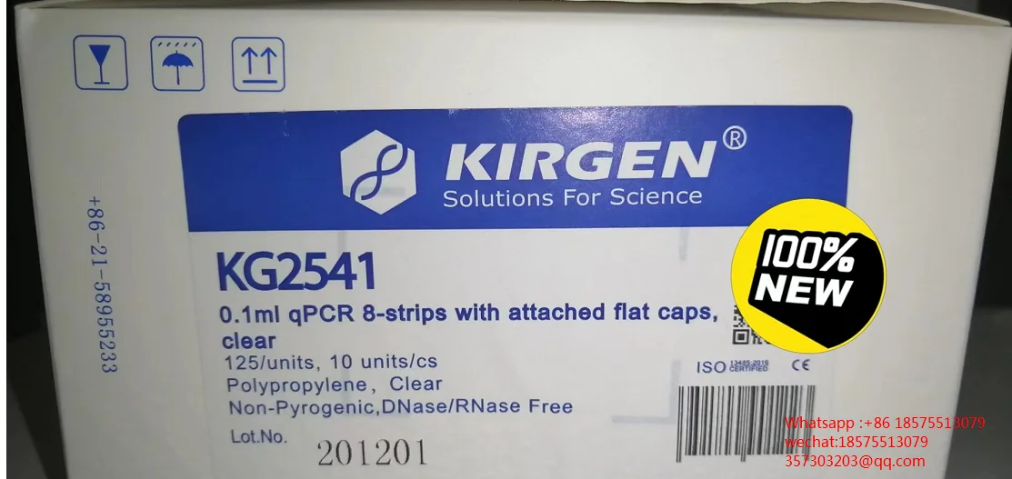 KIRGEN KG2541 Transparent Color 0.1ml PCR 8-Row With Optical Flat Cover, 125 Pieces/Box