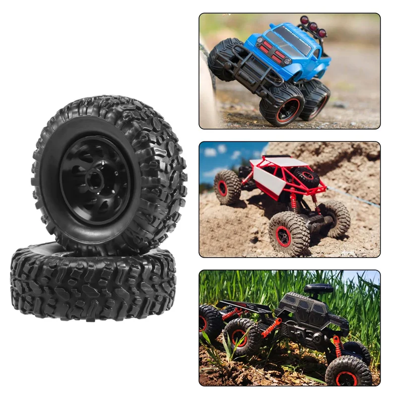 

AS96-4Pcs Metal Beadlock Wheel Hub Rim And Rubber Tire Set For WPL C14 C24 B14 B24 B36 MN D90 MN99S RC Car Upgrade Parts