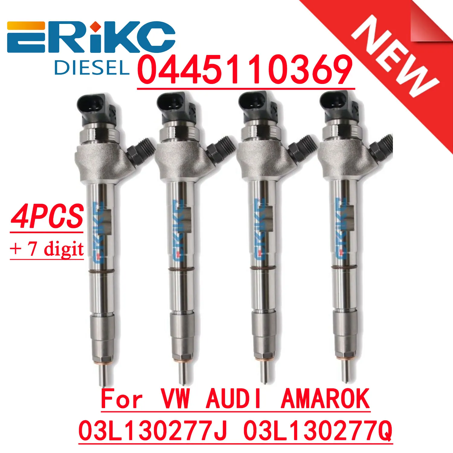 4PC 0445110369 New Diesel Fuel Injection 0 445 110 369 03L130277J 03L130277Q For Diesel Volkswagen AMAROK 2.0CADDYGOLF