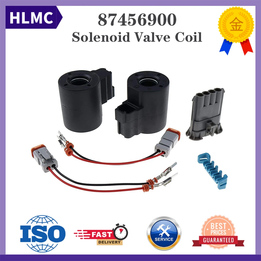 Aftermarket New Coil Solenoid Kit Hardware Transmission 87456900 Fits Loader Backhoe Models570L 580L 580M 585G +