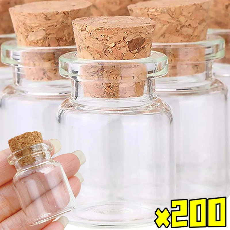 

10/200x мини-прозрачные стеклянные бутылки с пробкой, прозрачные DIY пустые флаконы для сообщений, банка желаний, украшение для рождественской свадьбы и вечеринки