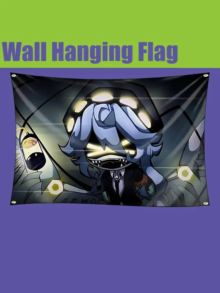 Uzi-MD Cartoon M-Murder Drones Flag Tapestry Banner for Bedroom Living Room Outdoor Camping Custom Supported 3