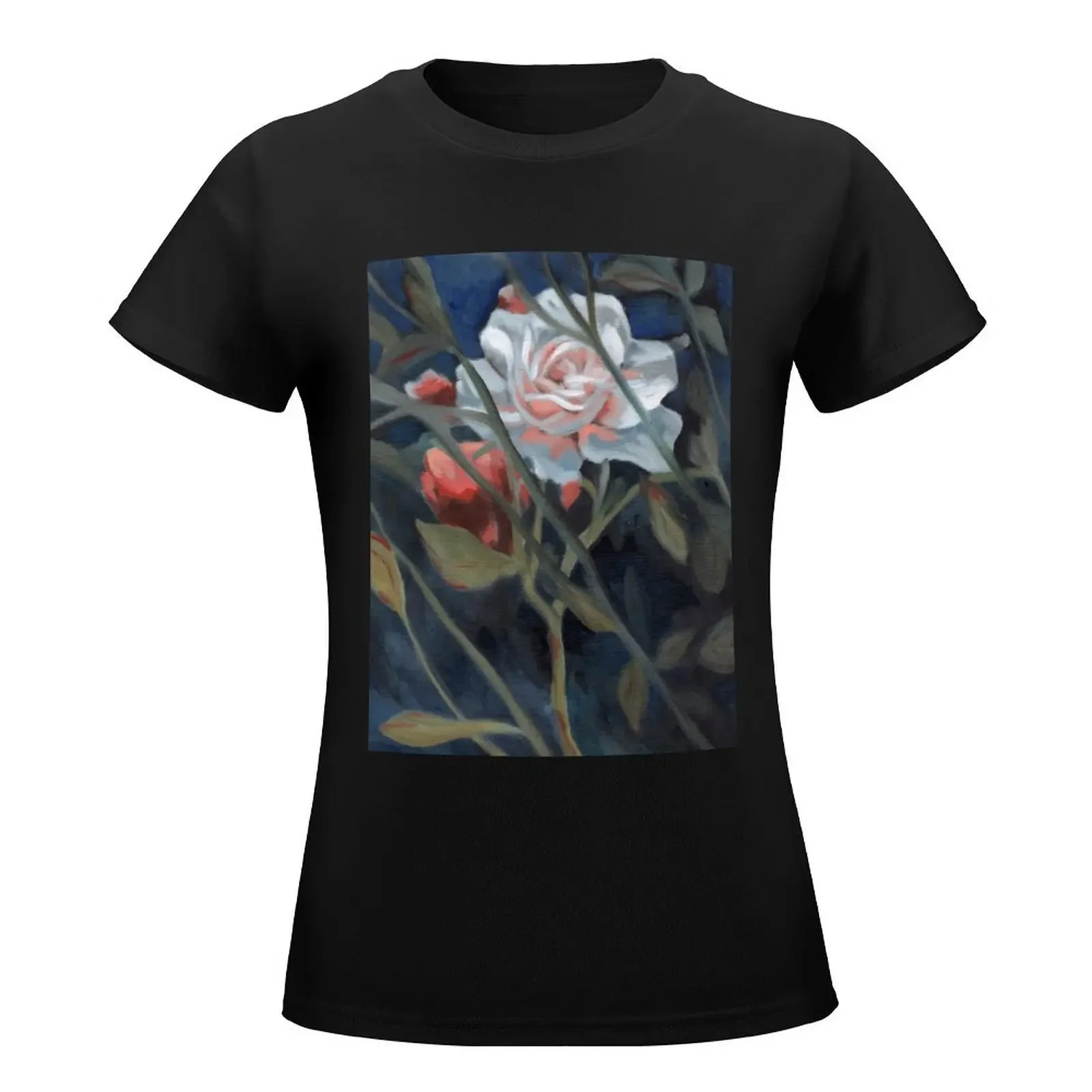 study of a rose in the back garden T-Shirt cute clothes female funny animal print shirt for girls Top Women