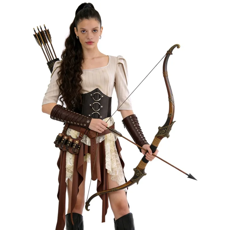 Viking Pirate Historical Corset Cosplay Costume Victorian Renaissance Medieval Cloak Halloween Carnival Party Roleplay Outfit - view 3